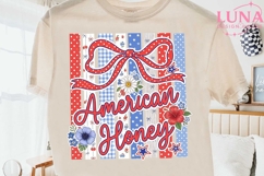 American Honey Patriotic Bow PNG, 4th of July Floral PNG Cli Product Image 2