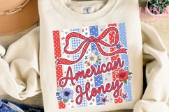 American Honey Patriotic Bow PNG, 4th of July Floral PNG Cli Product Image 3