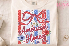 American Honey Patriotic Bow PNG, 4th of July Floral PNG Cli Product Image 4