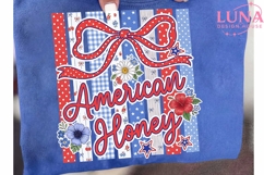 American Honey Patriotic Bow PNG, 4th of July Floral PNG Cli Product Image 6