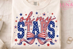 Oh My Stars Patriotic Bow PNG, 4th of July Sublimation Desig Product Image 4