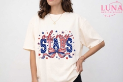 Oh My Stars Patriotic Bow PNG, 4th of July Sublimation Desig Product Image 1