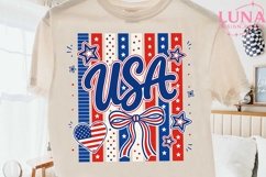 USA Patriotic Bow Stars Stripes PNG, 4th of July PNG, Americ Product Image 2