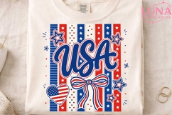 USA Patriotic Bow Stars Stripes PNG, 4th of July PNG, Americ Product Image 4