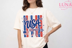USA Patriotic Bow Stars Stripes PNG, 4th of July PNG, Americ Product Image 1