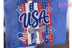 USA Patriotic Bow Stars Stripes PNG, 4th of July PNG, Americ Product Image 6