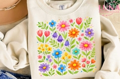 Watercolor Wildflower Garden PNG, Floral Clipart, Spring Flo Product Image 2
