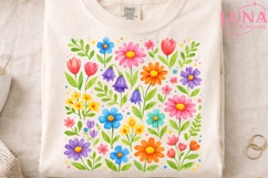 Watercolor Wildflower Garden PNG, Floral Clipart, Spring Flo Product Image 3