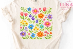 Watercolor Wildflower Garden PNG, Floral Clipart, Spring Flo Product Image 4