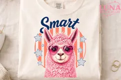 Smart Llama Patriotic PNG, Pink Llama Sunglasses PNG, 4th of Product Image 4