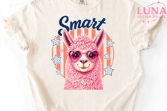 Smart Llama Patriotic PNG, Pink Llama Sunglasses PNG, 4th of Product Image 5
