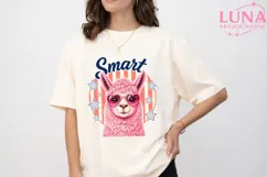 Smart Llama Patriotic PNG, Pink Llama Sunglasses PNG, 4th of Product Image 1