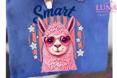 Smart Llama Patriotic PNG, Pink Llama Sunglasses PNG, 4th of Product Image 6