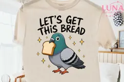 Let's Get This Bread Pigeon PNG, Funny Bird Clipart, Meme PN Product Image 2