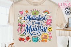 Motherhood Is My Ministry PNG, Christian Mom Sublimation Des Product Image 2