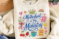 Motherhood Is My Ministry PNG, Christian Mom Sublimation Des Product Image 3