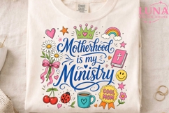 Motherhood Is My Ministry PNG, Christian Mom Sublimation Des Product Image 4