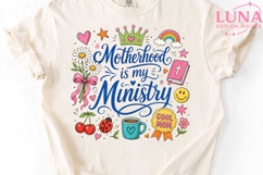 Motherhood Is My Ministry PNG, Christian Mom Sublimation Des Product Image 5