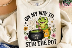 Funny Frog Stir The Pot PNG, Cute Frog Clipart, Sarcastic PN Product Image 3
