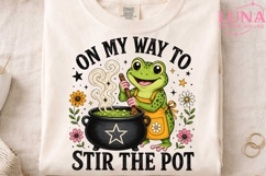 Funny Frog Stir The Pot PNG, Cute Frog Clipart, Sarcastic PN Product Image 4