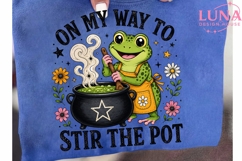 Funny Frog Stir The Pot PNG, Cute Frog Clipart, Sarcastic PN Product Image 6
