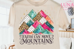 Faith Can Move Mountains PNG, Christian Sublimation, Leopard Product Image 2