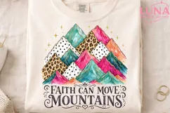 Faith Can Move Mountains PNG, Christian Sublimation, Leopard Product Image 4