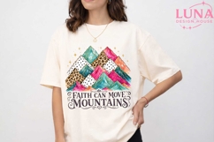 Faith Can Move Mountains PNG, Christian Sublimation, Leopard Product Image 1
