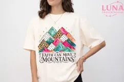 Faith Can Move Mountains PNG, Christian Sublimation, Leopard Product Image 1