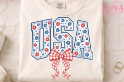 USA Floral Bow PNG, Patriotic Coquette PNG, 4th of July PNG Product Image 3