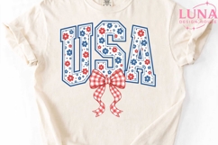 USA Floral Bow PNG, Patriotic Coquette PNG, 4th of July PNG Product Image 4