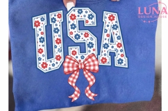 USA Floral Bow PNG, Patriotic Coquette PNG, 4th of July PNG Product Image 6