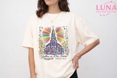 Colorful Church Clipart PNG, Christian Sublimation Design PN Product Image 5