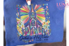 Colorful Church Clipart PNG, Christian Sublimation Design PN Product Image 6