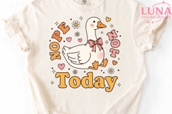 Nope Not Today Cute Goose PNG, Funny Duck Clipart, Sarcastic Product Image 5
