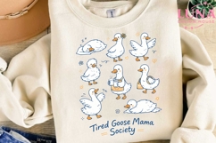 Tired Goose Mama Society PNG, Funny Mom Goose Clipart PNG Product Image 3