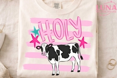 Holy Cow Funny Quote PNG, Cute Cow Clipart, Farm Animal PNG Product Image 4