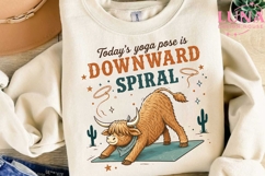 Highland Cow Yoga Funny Quote PNG, Downward Spiral PNG, West Product Image 2