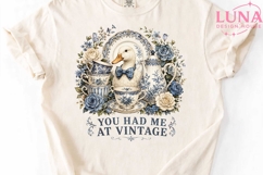 Vintage Duck Teacup PNG, Blue Floral Chinoiserie PNG, Cottag Product Image 5