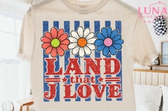 Land That I Love PNG, Patriotic Floral PNG, 4th of July Clip Product Image 2