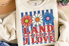 Land That I Love PNG, Patriotic Floral PNG, 4th of July Clip Product Image 3