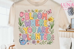 Bloom Where You Are Planted PNG, Spring Floral PNG, Flowers Product Image 2
