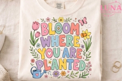 Bloom Where You Are Planted PNG, Spring Floral PNG, Flowers Product Image 1