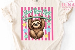 Cute Sloth Slow Your Roll PNG, Funny Sloth Clipart, Sloth PN Product Image 4