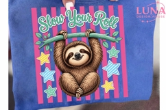 Cute Sloth Slow Your Roll PNG, Funny Sloth Clipart, Sloth PN Product Image 6