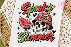 Spooky Summer Skull Watermelon PNG, Skeleton Summer PNG Product Image 7