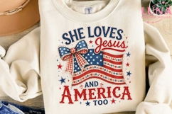 She Loves Jesus and America Too PNG, Patriotic Christian PNG Product Image 3