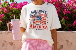 She Loves Jesus and America Too PNG, Patriotic Christian PNG Product Image 6