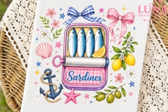 Cute Sardines Can Clipart PNG, Coquette Coastal Summer PNG Product Image 7