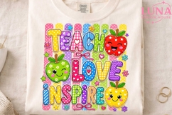 Teach Love Inspire PNG, Teacher Sublimation PNG, Back to Sch Product Image 3